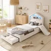 Flieks Kinderbett 90x200cm mit Rutsche und Led, Polsterbett Produktbild-Vorschau 1