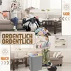 XINZI 140L Wäschekorb mit Deckel Wäschesammler 3 Fächer Produktbild-Vorschau 6