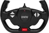 A black remote control steering wheel for a BMW toy car. Voir les images du produit