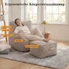 Sitzsack Sessel mit Hocker für Erwachsene, Flauschiger Cord Produktbild-Vorschau 6