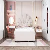 Letto per bambini 90x200 cm, imbottito con testiera a forma Anteprima dell’immagine prodotto 8