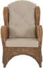 A rattan armchair with beige cushions, presented against a white background. Produktbild-Vorschau