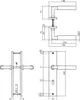 Technical drawings and dimensions of door hardware. Produktbild-Vorschau