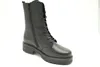 A black leather lace-up boot is shown against a white background. Produktbild-Vorschau