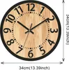MODFU Wanduhren Holz, Wanduhr 34 cm, Holzdesign, Vintage Produktbild-Vorschau 4