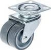 50mm 2" Doppelradrolle grau Gummi drehbar 70kg Kapazität Produktbild-Vorschau 1