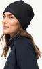 A woman wearing a black beanie and jacket. Produktbild-Vorschau