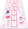 A children's hopscotch rug with a ballerina and a bunny illustration. Podgląd zdjęcia produktu