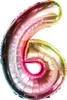 Oblique Unique 1x Folien Luftballon mit Zahl 6 Kinder Produktbild-Vorschau 1