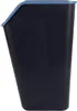 A side view of a dark blue trash can with a light blue rim and lid. Produktbild-Vorschau
