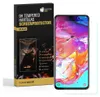 A product box for a screen protector is shown next to a smartphone with the screen protector applied. Produktbild-Vorschau