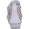 A rear view of a white leather ankle boot with decorative cutouts. Produktbild-Vorschau