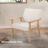 HOMCOM Eetkamerstoel, gestoffeerde fauteuil, massief houten Productafbeelding-voorbeeld 4