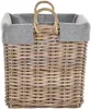 KRINES HOME Großer Holzkorb Natur Rattan XL Korb mit Inlett Produktbild-Vorschau 3