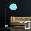 LED RGB Stehlampe, Feder Schirm, weiß, dimmbar, H 196 cm Produktbild-Vorschau 4
