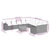 Beige 11-tlg. Garten-Sofagarnitur mit Kissen Beige Poly Produktbild-Vorschau 3