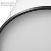 Close-up view of the edge of a white trash can, showing a black anti-slip ring and a label indicating it is floor-friendly and anti-slip. Produktbild-Vorschau