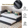 Ausziehbares Schlafsofa 90x200 cm in grauem Samt, Produktbild-Vorschau 4