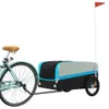 vidaXL Fahrradanhänger Schwarz und Blau 45 kg Eisen Produktbild-Vorschau 3