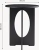 A black side table with an oval cutout in the center of its base. Anteprima dell’immagine prodotto