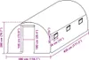 A diagram showing the dimensions of a greenhouse cover. Produktbild-Vorschau