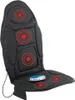 A black massage mat with red circular massage zones and a blue and white controller. Produktbild-Vorschau