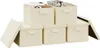 A set of five cream-colored storage boxes, some stacked and some open, with books and other items inside. Produktbild-Vorschau