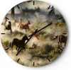 Wanduhr - Rund - Glasuhr - Cowboy Cowgirl Pferd - 40x40cm - Produktbild-Vorschau 1