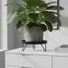 Support à fleurs métallique noir rond - Ø 22 cm - Tabouret Voir les images du produit 7