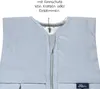 Close-up of the top part of a light blue baby sleeping bag, showing the zipper and neckline. Produktbild-Vorschau