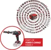 A circular diagram of Einhell Power X-Change tools surrounding a central battery, with a close-up of a drill in the lower left corner. Produktbild-Vorschau