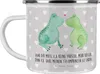 Mr. & Mrs. Panda Emaille Tasse Frosch Liebe - Grau Pastell Produktbild-Vorschau 1