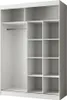 An empty white wardrobe with shelves and a hanging rail. Produktbild-Vorschau