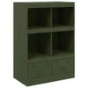 Highboard Olivgrün 67x39x95 cm Stahl Produktbild-Vorschau 1
