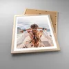 Gerahmtes Poster - Rahmen in heller Eiche - Frau Boot Produktbild-Vorschau 3