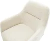 DELIFE Drehstuhl Pejo-Flex Teddystoff Beige Fußkreuz Weiß Produktbild-Vorschau 4