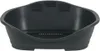 A black plastic dog bed with a raised rim and a perforated base. Produktbild-Vorschau