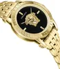 A close-up studio shot of a gold Versace watch with a black dial. Náhľad obrázku produktu