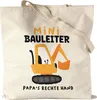 Mini Bauleiter Papa's Rechte Hand Jutebeutel Stoffbeutel Produktbild-Vorschau 1