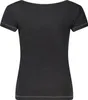 Damen Schwarz Kurzarmshirt aus Baumwolle mit V-Ausschnitt. Produktbild-Vorschau 2