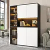 Merax Hochschrank mit LED-Leuchten, Vitrine mit Produktbild-Vorschau 1