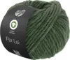 A ball of green yarn with a dark label wrapped around it. Produktbild-Vorschau
