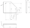 Technical drawing of a metal stair component with dimensions. Náhled obrázku produktu