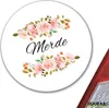 Huuraa Aufkleber Merde französisch Blumen 10cm rund Sticker Produktbild-Vorschau 2