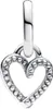 A silver heart-shaped charm with small raised dots around the edge, hanging from a silver loop. Produktbild-Vorschau