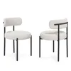 Hawthyhome Chaise de salle à manger(2pcs) Teddy Tissu ronde Voir les images du produit 6