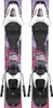 A pair of pink and purple skis with black and white bindings, shown from a top-down perspective. Produktbild-Vorschau