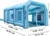 An inflatable spray booth with dimensions indicated by text overlays. Anteprima dell’immagine prodotto