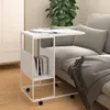 vidaXL Bočný stolík s kolieskami biely 55x36x63,5 cm Drevo Náhľad obrázku produktu 2