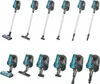 A collage of several cordless vacuum cleaners in different configurations, displayed in two rows. Produktbild-Vorschau